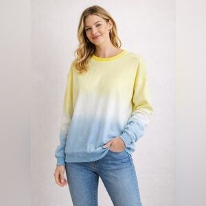 Pink Lily Pastel Ombré Crewneck Sweatshirt pullover cozy athleisure size small